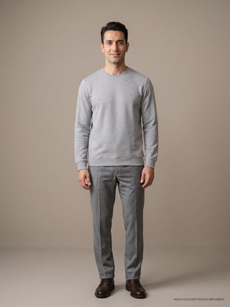 Maccali Açık Gri Erkek Selanik Bisiklet Yaka Sweatshirt