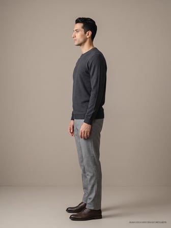 Maccali Antrasit Erkek Selanik Bisiklet Yaka Sweatshirt