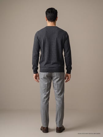 Maccali Antrasit Erkek Selanik Bisiklet Yaka Sweatshirt