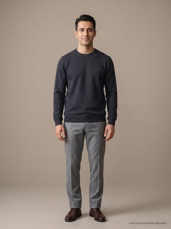 Maccali Antrasit Erkek Selanik Bisiklet Yaka Sweatshirt