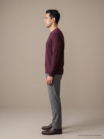 Maccali Bordo Erkek Selanik Bisiklet Yaka Sweatshirt