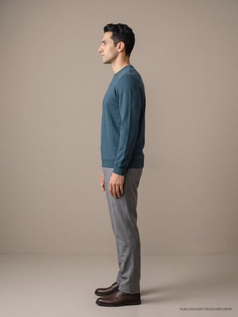 Maccali Petrol Erkek Selanik Bisiklet Yaka Sweatshirt