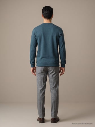 Maccali Petrol Erkek Selanik Bisiklet Yaka Sweatshirt