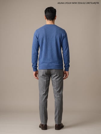 Maccali Saks Erkek Selanik Bisiklet Yaka Sweatshirt