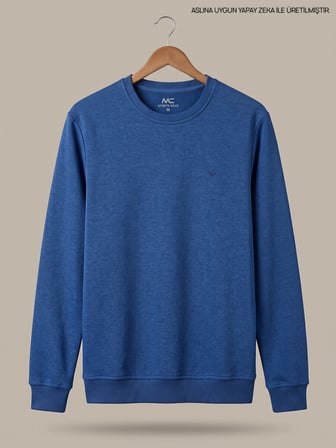Maccali Saks Erkek Selanik Bisiklet Yaka Sweatshirt