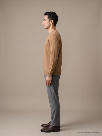 Maccali Taba Erkek Selanik Bisiklet Yaka Sweatshirt