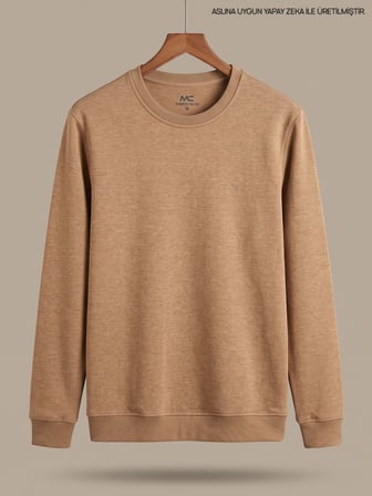 Maccali Taba Erkek Selanik Bisiklet Yaka Sweatshirt