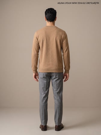 Maccali Taba Erkek Selanik Bisiklet Yaka Sweatshirt