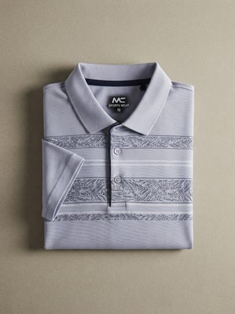 Maccali Lila Erkek Büyük Beden Çizgili Polo Yaka Tişört