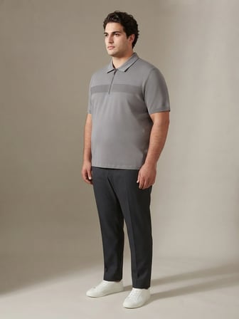 Maccali Gri Antrasit Erkek Büyük Beden Polo Yaka Triko Tişört