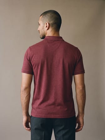 Maccali Bordo Erkek Dikey Desen Panelli Polo Yaka Tişört