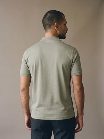 Maccali Yeşil Erkek Dikey Desen Panelli Polo Yaka Tişört