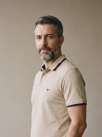Maccali Bej Erkek Amblemli Kontrast Biyeli Polo Yaka Tişört