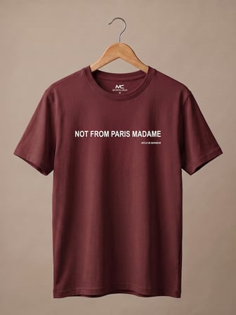 Maccali Kiremit Erkek Not From Paris Baskılı Bisiklet Yaka Tişört