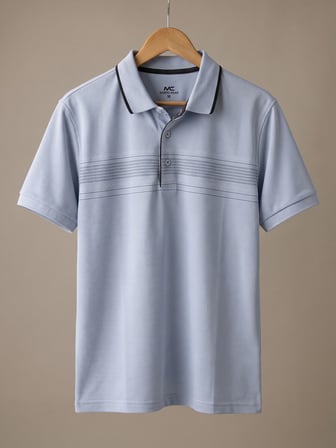 Maccali Bebe Mavisi Erkek Göğüs Bantlı Pike Polo Yaka Tişört
