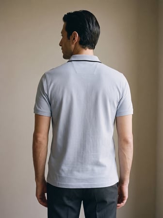 Maccali Bebe Mavisi Erkek Göğüs Bantlı Pike Polo Yaka Tişört
