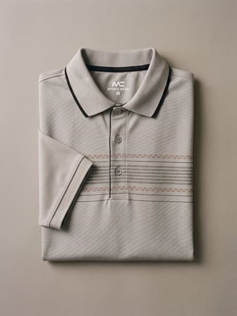 Maccali Gri Erkek Göğüs Bantlı Pike Polo Yaka Tişört