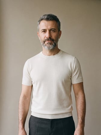 Maccali Beyaz Erkek Triko Bisiklet Yaka Tişört