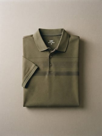 Maccali Haki Erkek Göğüs Bantlı Triko Polo Yaka Tişört