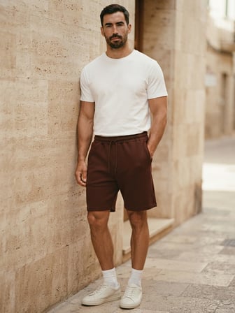 Maccali Bordo Erkek Waffle Dokulu Bermuda Şort