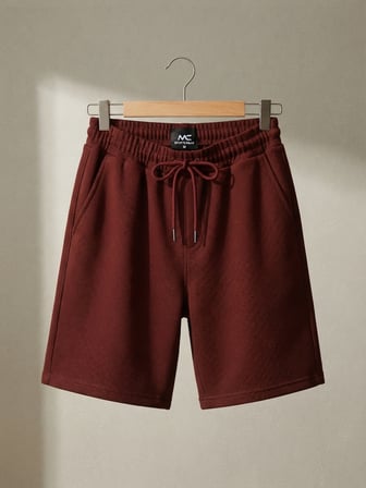 Maccali Bordo Erkek Waffle Dokulu Bermuda Şort