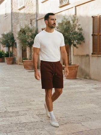 Maccali Bordo Erkek Waffle Dokulu Bermuda Şort