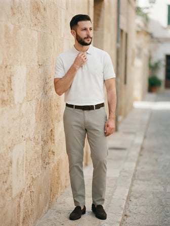 Maccali Beyaz Erkek Basic Polo Yaka Tişört