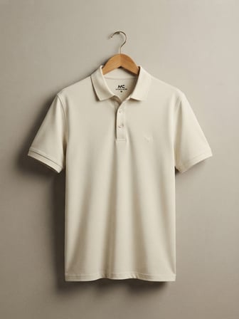 Maccali Krem Erkek Basic Polo Yaka Tişört