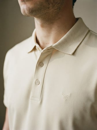 Maccali Krem Erkek Basic Polo Yaka Tişört