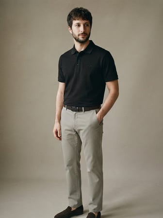 Maccali Siyah Erkek Basic Polo Yaka Tişört