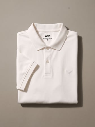 Maccali Beyaz Erkek Amblemli Basic Polo Yaka Tişört