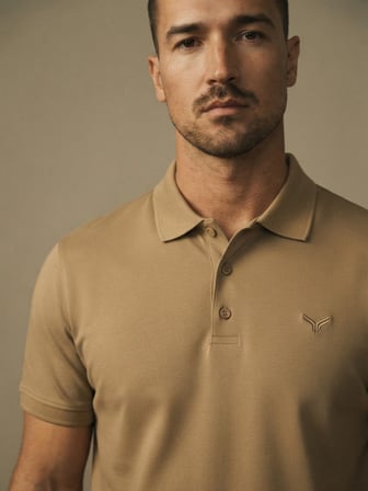 Maccali Camel Erkek Amblemli Basic Polo Yaka Tişört