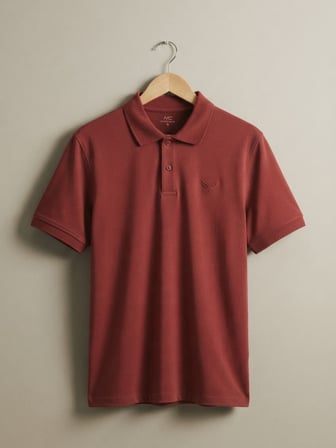Maccali Kiremit Erkek Amblemli Basic Polo Yaka Tişört