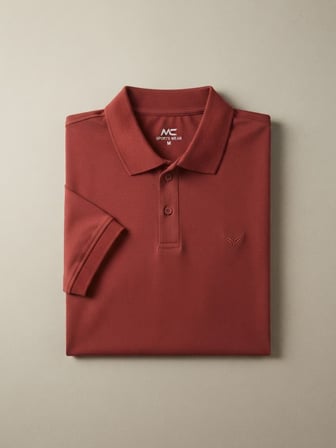 Maccali Kiremit Erkek Amblemli Basic Polo Yaka Tişört