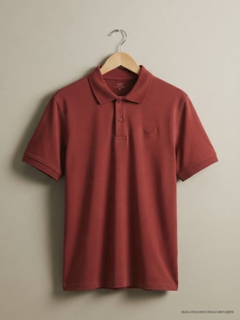 Maccali Kiremit Erkek Amblemli Basic Polo Yaka Tişört