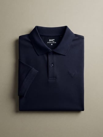 Maccali Lacivert Erkek Amblemli Basic Polo Yaka Tişört
