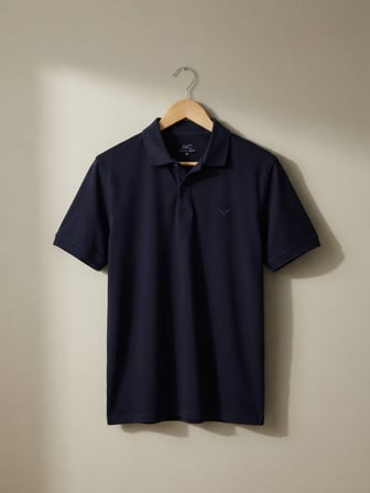 Maccali Lacivert Erkek Amblemli Basic Polo Yaka Tişört
