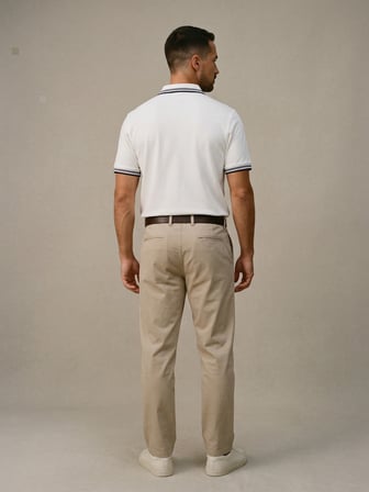Maccali Beyaz Erkek Şerit Detaylı Polo Yaka Tişört