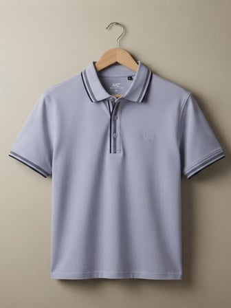 Maccali Lila Erkek Şerit Detaylı Polo Yaka Tişört