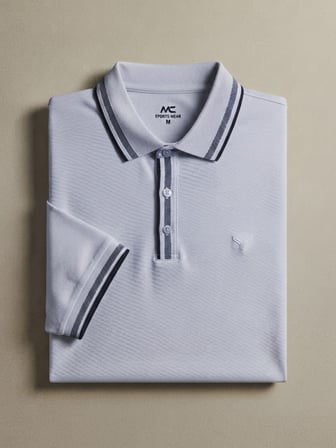 Maccali Lila Erkek Şerit Detaylı Polo Yaka Tişört