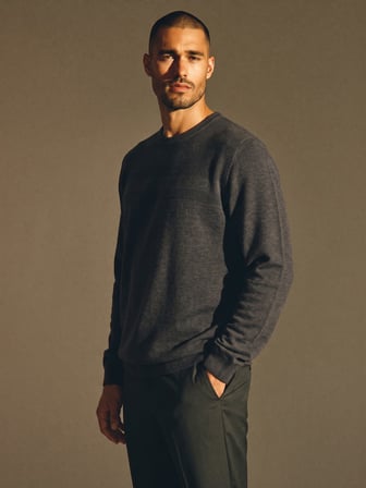 Maccali Gri Erkek Büyük Beden Pamuklu Kışlık Desenli Sweatshirt