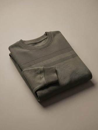 Maccali Haki Erkek Büyük Beden Pamuklu Kışlık Desenli Sweatshirt