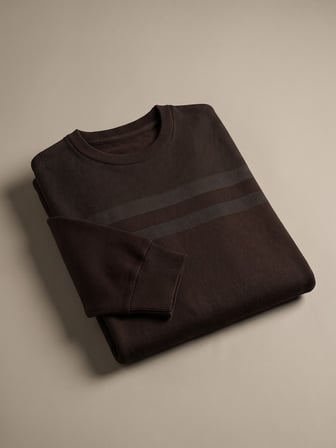 Maccali Kahve Erkek Büyük Beden Pamuklu Kışlık Desenli Sweatshirt