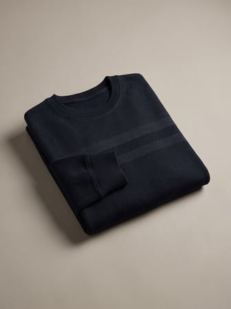 Maccali Lacivert Erkek Büyük Beden Pamuklu Kışlık Desenli Sweatshirt