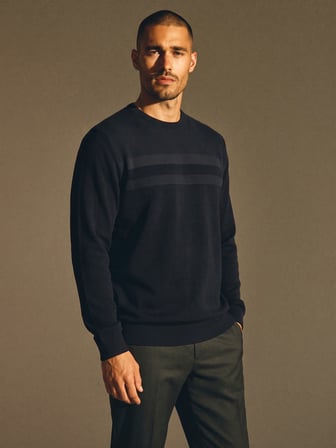 Maccali Lacivert Erkek Büyük Beden Pamuklu Kışlık Desenli Sweatshirt