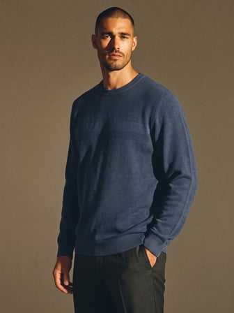 Maccali Mavi Erkek Büyük Beden Pamuklu Kışlık Desenli Sweatshirt