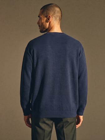 Maccali Mavi Erkek Büyük Beden Pamuklu Kışlık Desenli Sweatshirt