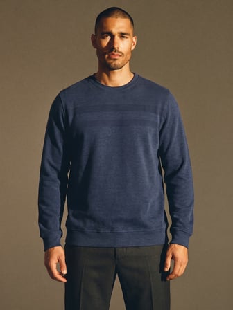Maccali Mavi Erkek Büyük Beden Pamuklu Kışlık Desenli Sweatshirt