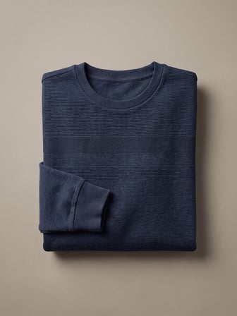 Maccali Mavi Erkek Büyük Beden Pamuklu Kışlık Desenli Sweatshirt