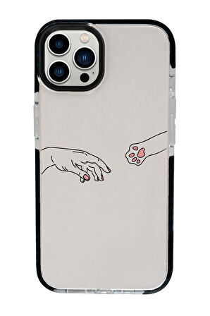 iPhone 15 Pro Max Uyumlu Hand and Paw Desenli Candy Bumper Darbe Emci Silikonlu Telefon Kılıfı 